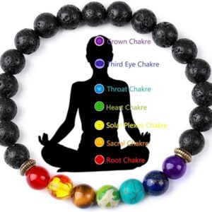 7 Chakra Lava Stone - Natural Multi Stones Bracelet - Image 3