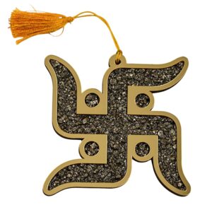 Pyrite Swastik Wall Hanging - Image 1