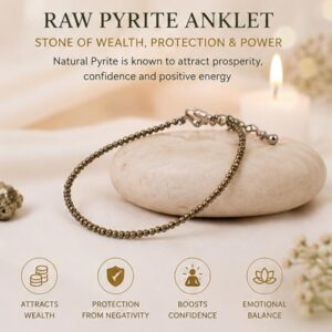 Certified Raw Pyrite Anklet for Women - Image 4