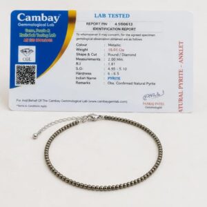 Certified Raw Pyrite Anklet for Women - Image 2